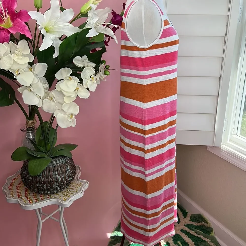 Tommy Bahama Casual Scoop Neck Stripe Maxi Dress XS